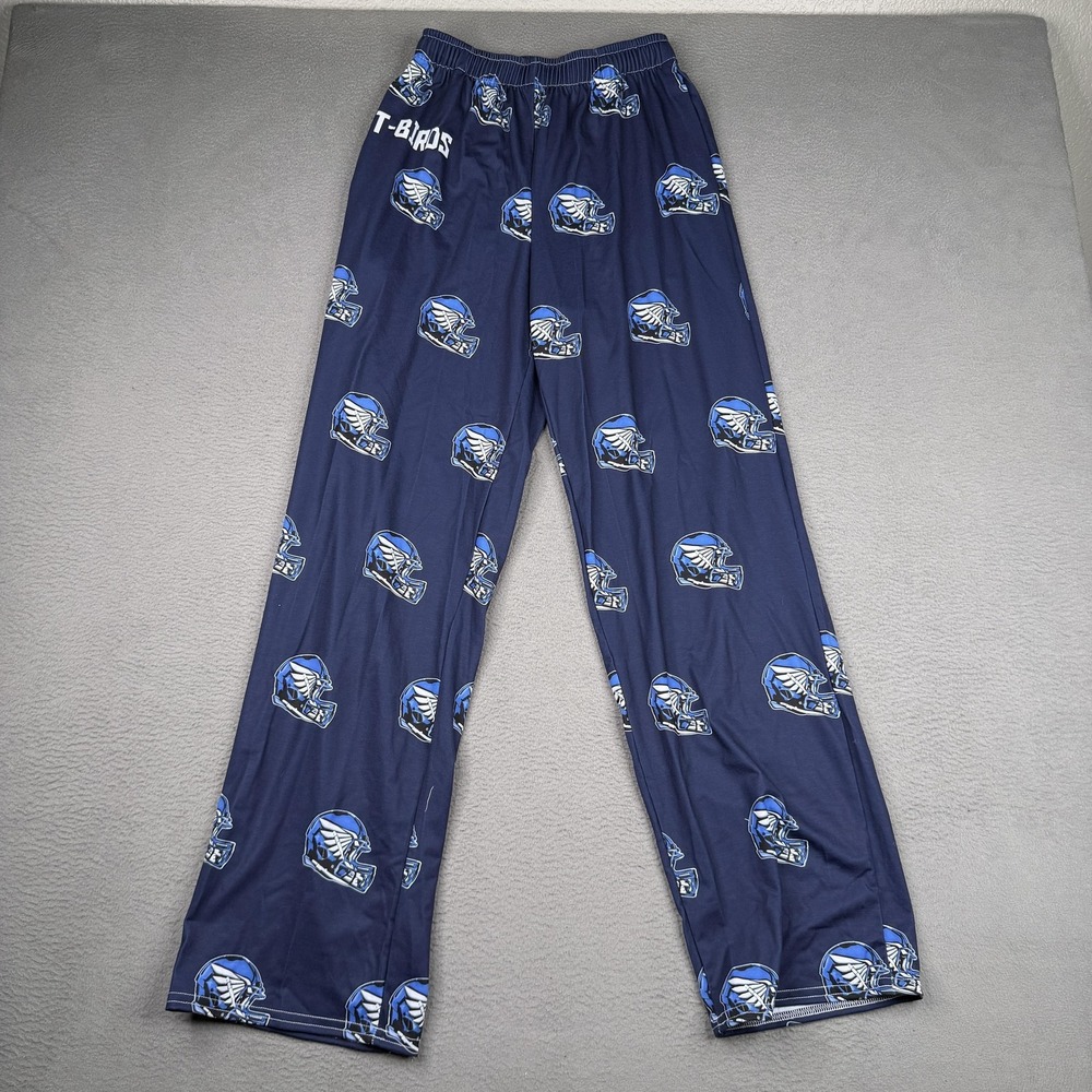 T-Birds Pajama‎ Pants Mens XS Blue Football Helmet Print Lounge Sleep Pajamas